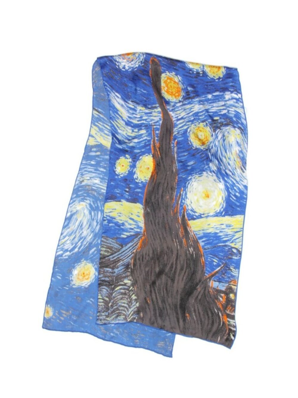Starry Night Van Gogh Art Museum Silk Scarf 62 x 15 /104